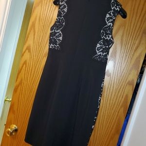 Black Side Panel Lace Dress